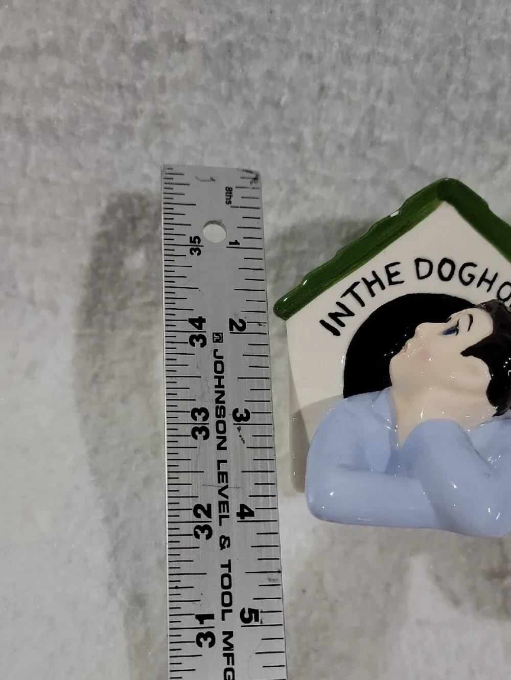 Salt And Pepper Shaker Ceramic Pair - 'In The Doghouse' & Pink Robe Lady